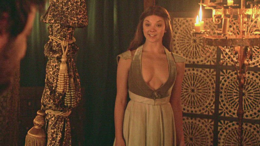 celebrity cleavage flashing natalie dormer nude nudity gif