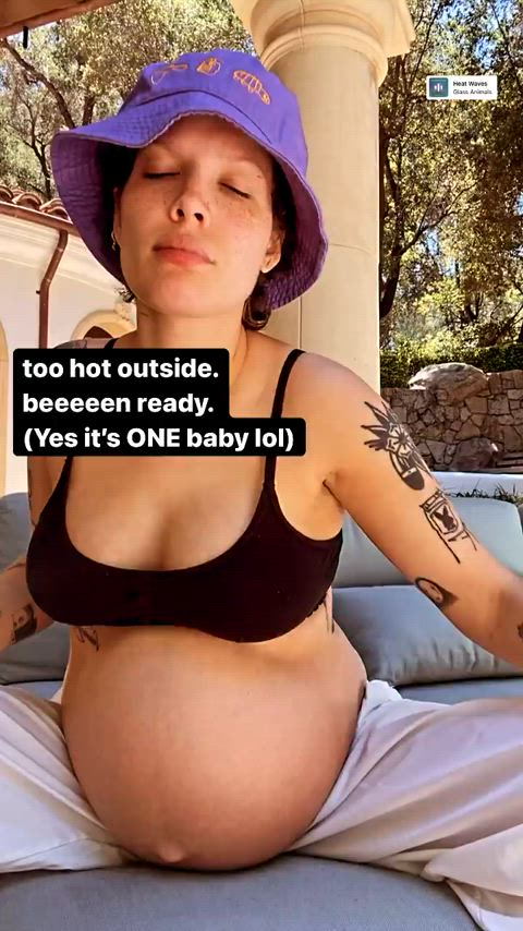 halsey pregnant belly gif