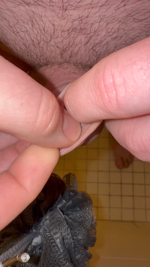 filling my foreskin with piss