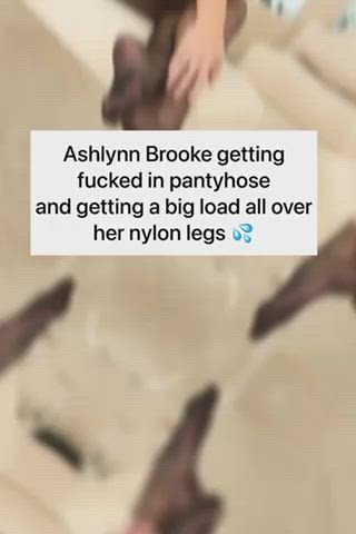 ashlynn brooke cumshot feet legs nylon nylons pantyhose sex gif