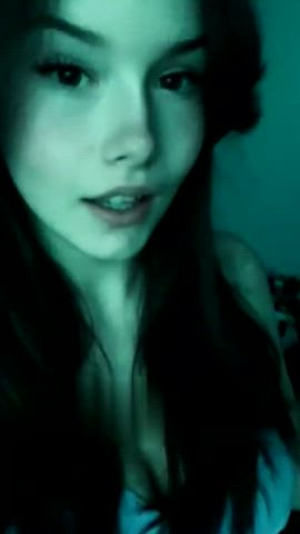 babe brunette cum cumshot facial teen tiktok gif