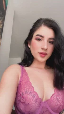 babe model teasing tits gif