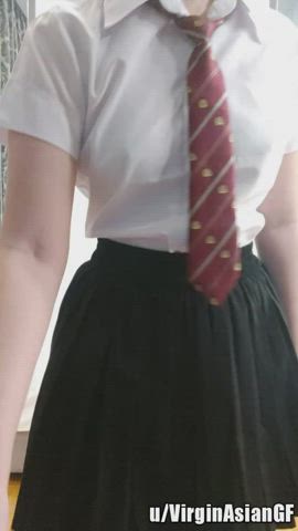 I'm in college now, so I should probably take off my old Japanese schoolgirl uniform...