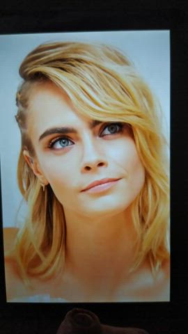 blonde cara delevingne celebrity cum cumshot facial tribute gif