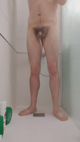 ass hairy cock shower gif