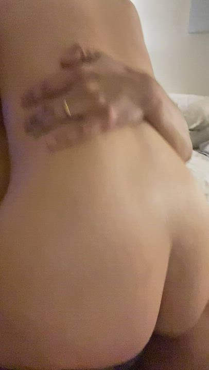 Wife pounding her fat ass on a big dick