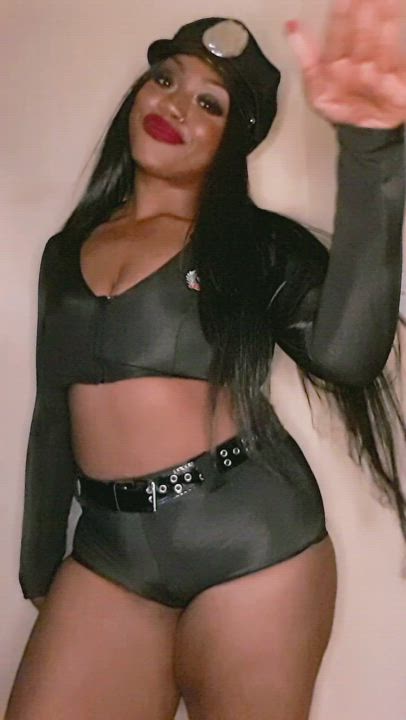 Cosplay Curvy Dominatrix Ebony Femdom Role Play Submission Thick gif