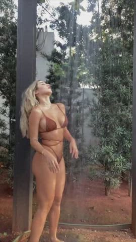 Bikini Blonde Body Brazilian Bubble Butt Goddess Tease TikTok Wet gif