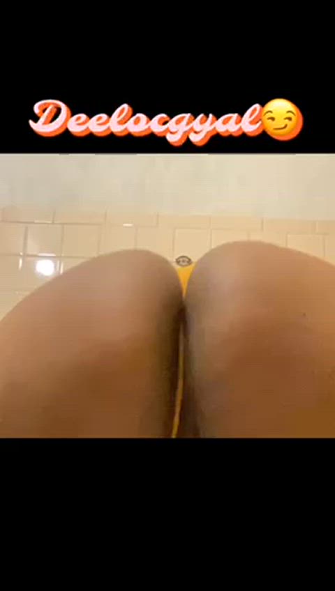 ass bathroom ebony nsfw onlyfans tease thong twerking gif