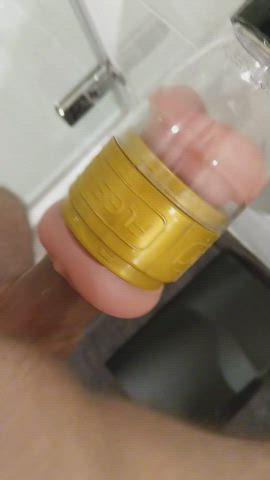 Creampie in my fleshlight, who is next? (sorry for the bad camera work)