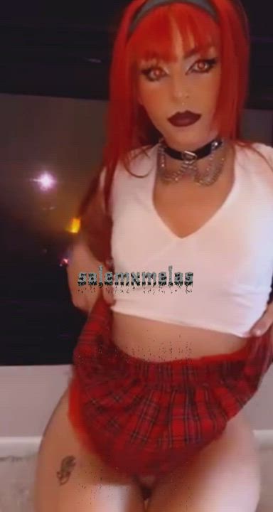 Alt Babe Goth OnlyFans Redhead Schoolgirl gif