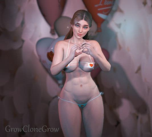 animation big tits boobs fetish giantess huge tits size difference gif