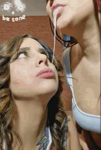 Babes Cum Cumswap Dripping Drooling Fetish Kinky Messy Spit gif
