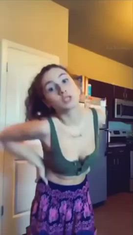 Cleavage Dancing TikTok gif