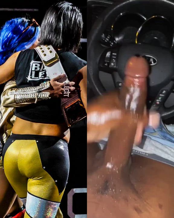 Nutted hard to Bayley’s ass on the way home