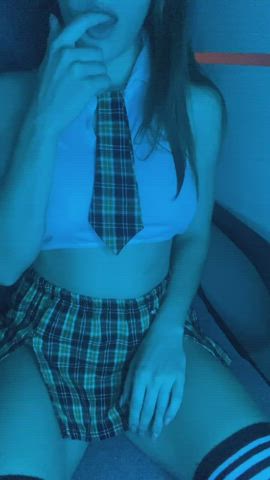 20 years old babe fansly masturbating pussy role play student sucking tits gif