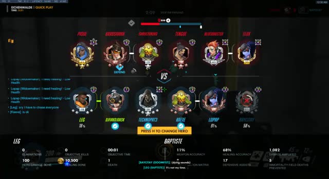 baptiste field save on reaper orisa from tracer's pulse
