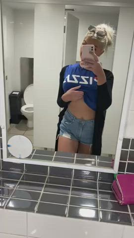 Big Tits College Huge Tits Natural Tits Public Selfie Student Topless gif