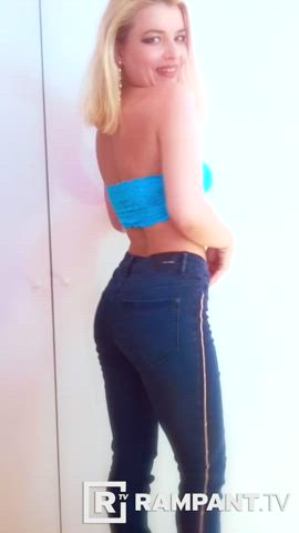 Blonde Jeans Thong gif