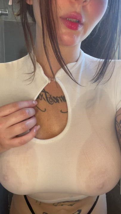 Body Fake Tits Tattoo gif