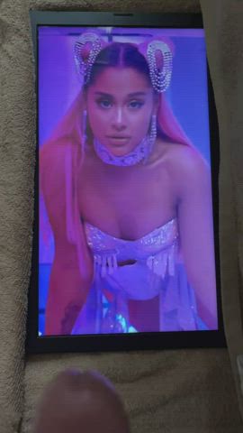 Ariana Grande Celebrity Cum Cumshot Tribute gif