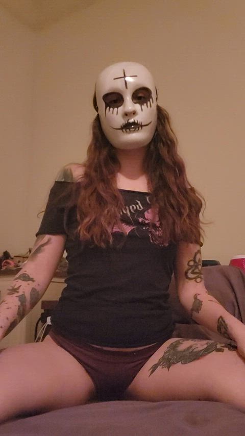 goth horror mask small nipples small tits tattooed tight pussy wet pussy gif
