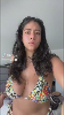big tits bikini boobs censored tiktok gif