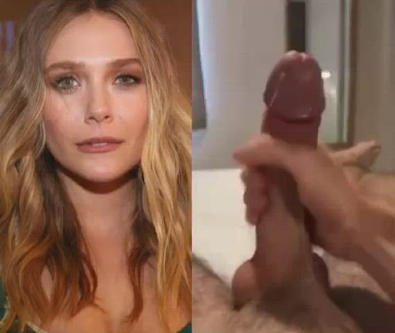 bwc babecock cumshot elizabeth olsen split screen porn gif