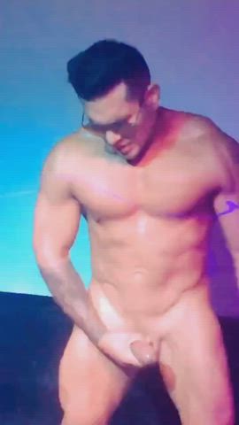 gay hispanic jerk off male masturbation mirror nightclub public stripper gif