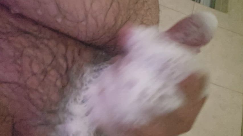 cock male masturbation shower gif