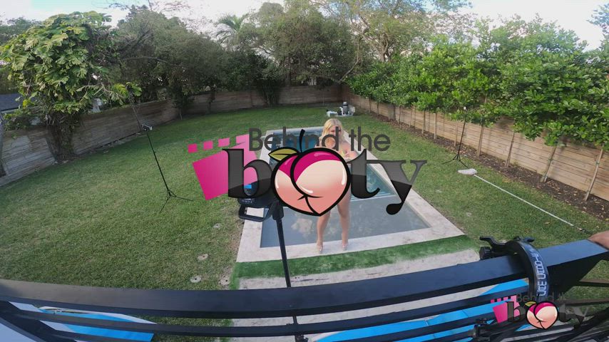 behind the scenes big ass blonde milf oil oiled pawg pool gif