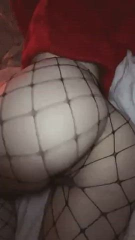 big ass bubble butt femboy fishnet thick gif