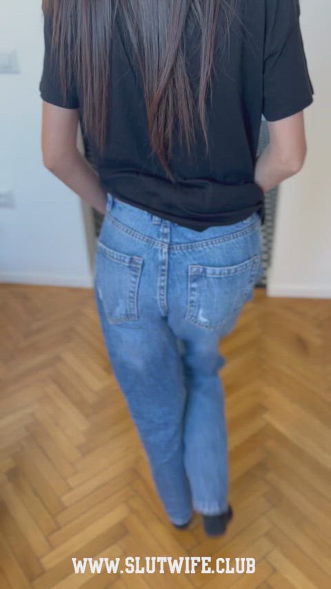 amateur blowjob deepthroat homemade jeans pov petite skinny sucking tease gif