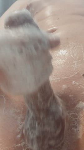 big dick creamy cumshot shower soapy gif