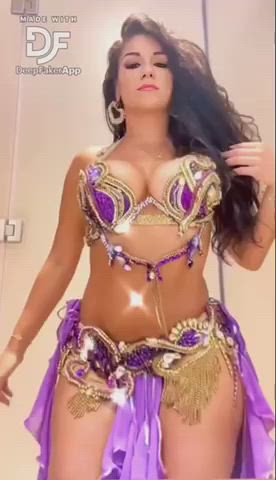 belly button big tits dancing fake pierced piercing thick gif