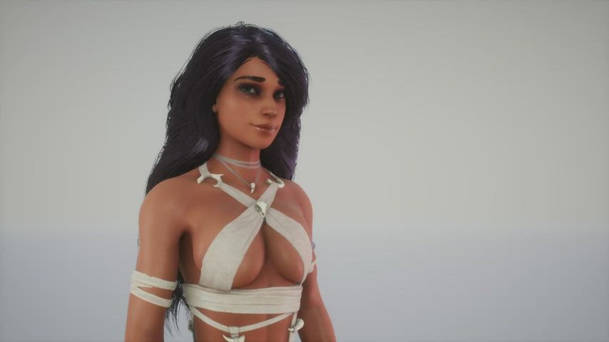 3D Bouncing Tits Cleavage Jiggling gif