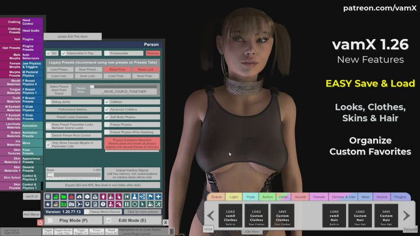 vamX 1.26 - Easy Save/Load Presets, Natural Eye Movement, Desktop Mouse Sex Thrust