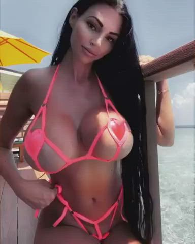 Babe Bikini Huge Tits gif