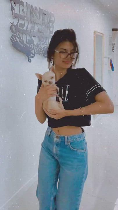 Brunette Glasses Puppy gif