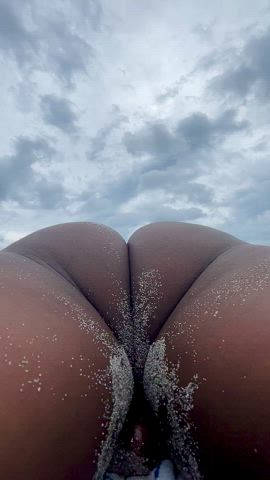 anal anal play beach butt plug buttplug cock ring outdoor public r/caughtpublic gif