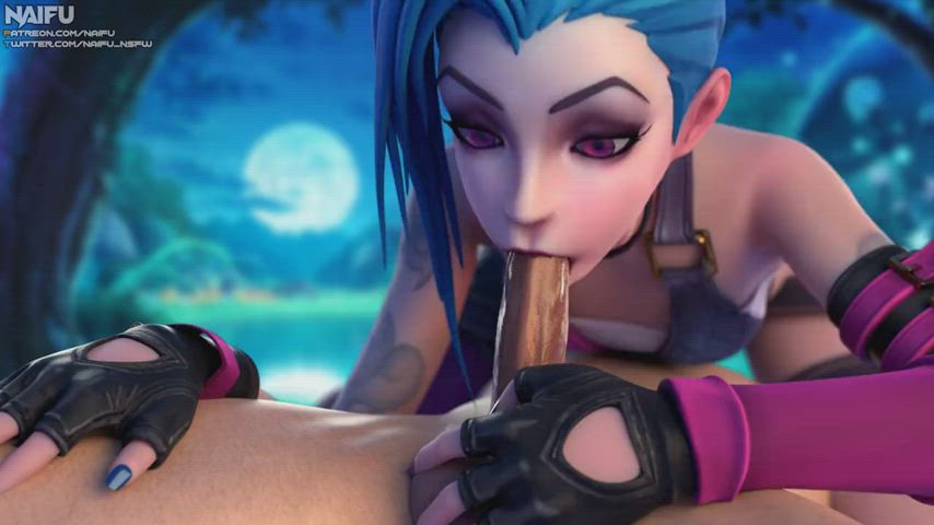 Jinx enjoying a snack (Naifu)