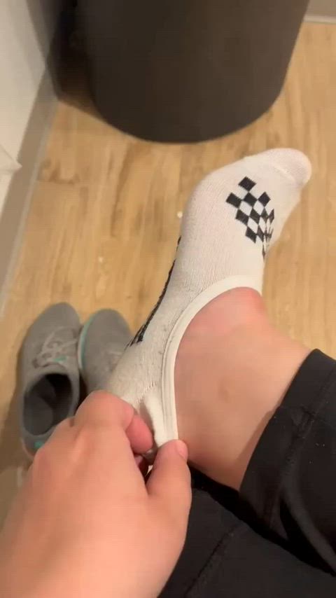 Sweaty sock peel in the break room