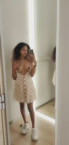 Boobs Tits Dressing Room Dress Changing Room Small Nipples gif