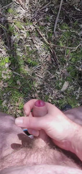 Bear Cumshot Outdoor gif