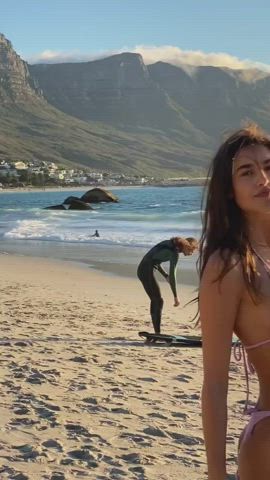 beach bikini boobs german huge tits gif