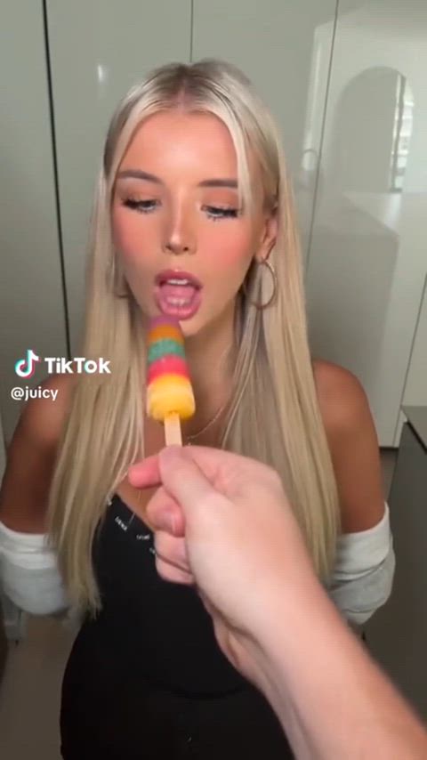 babe blonde gagging loop sexy sucking thot tiktok gif