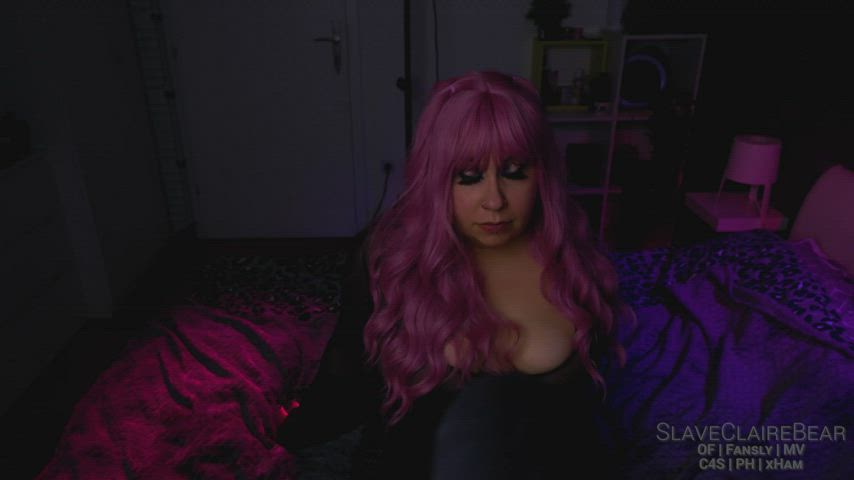 blowjob chubby close up dildo eye contact licking pov role play sucking gif