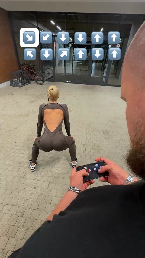 ass blonde booty remote control spandex twerking white girl gif