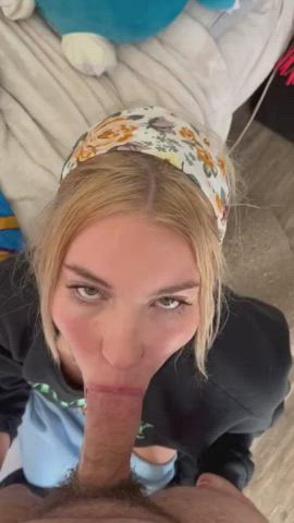 blonde blowjob pov gif