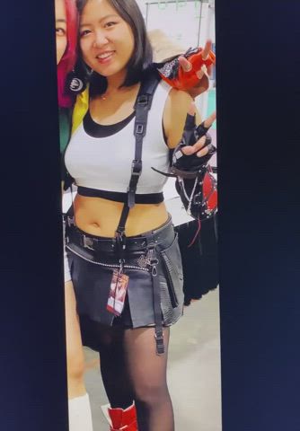 animation anime asian busty cosplay cumshot fantasy thick tifa lockhart tribute gif